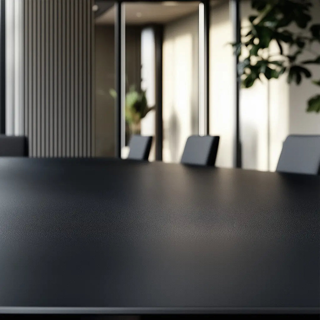 Reve konferensbord med V-ben, visat i styrelserum med 10 stolar
